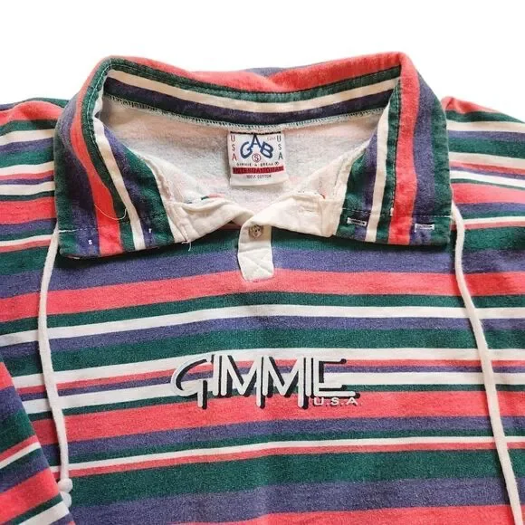 Vintage Y2K Shirt Womens Small Oversize GAB Gimmie a Break Stripe 90s - Picture 6 of 7